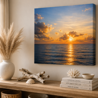 Stretched canvas Sunset at Sea