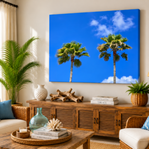 Palm Trees Agains Blue Sky - Stretched